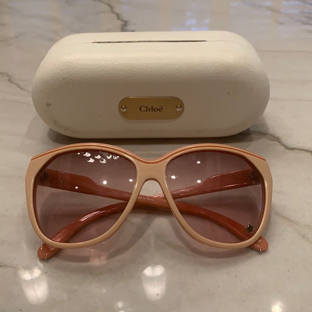 Pink/peach colored authentic Chloe sunglasses